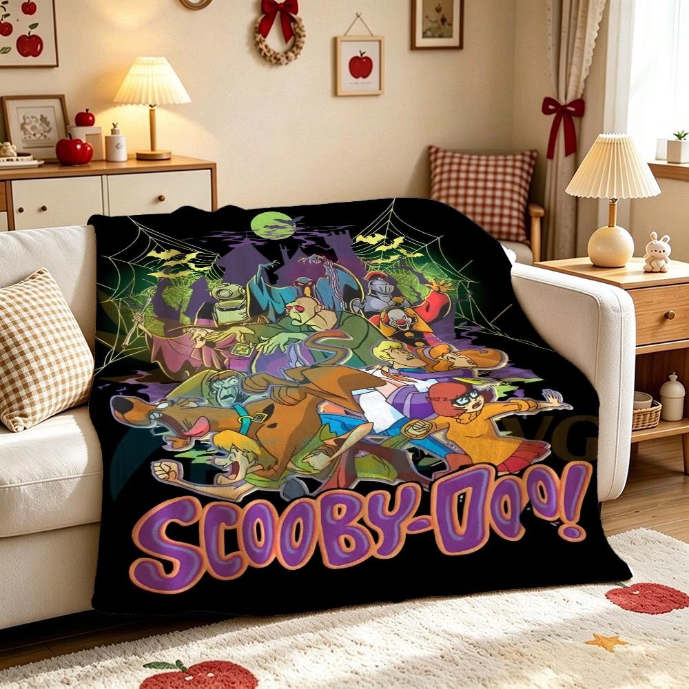 Classic Scoobydoo Spooky Monster Mashup Cartoon Anime Blanket Cozy Comfortable Throw Blanket For Bedroom Sofa Nap Lightweight Home Decor