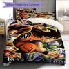 DBZ Anime Pattern Bedding Quilt Set Quilt Cover Pillowcase Home Decoration Birthday Gift (1 * Duvet Cover + 2 * Pillowcase, Without Core)