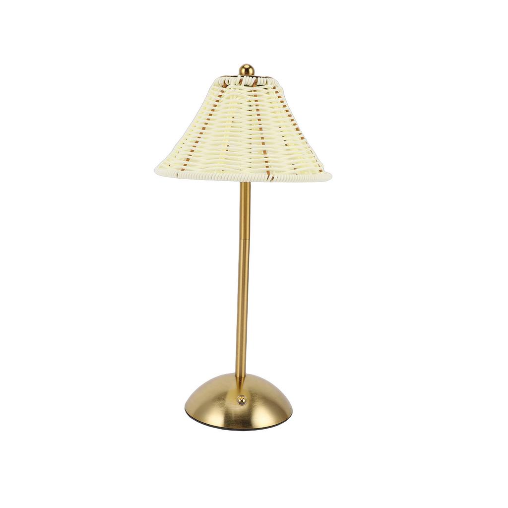 Rattan Table Lamp 3000K 4000K 6500K 120LM Touch Control Dimmable USB LED Beside Lamp for Home Restaurant Hotel