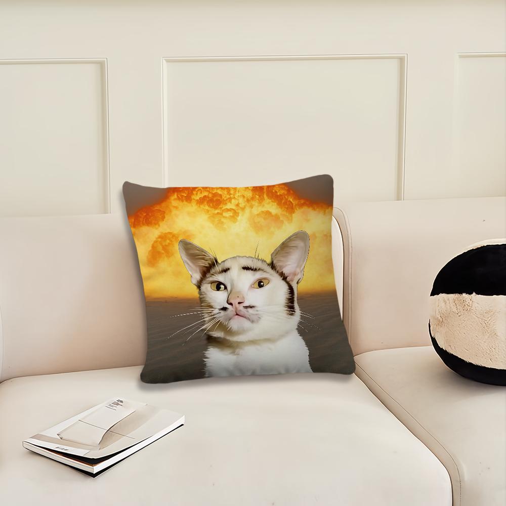 Funny Cat Volcanic Eruption Cushion Cover Pillow Cover Decoration Room Home Sofa Living Office Car Nordic Simplicity