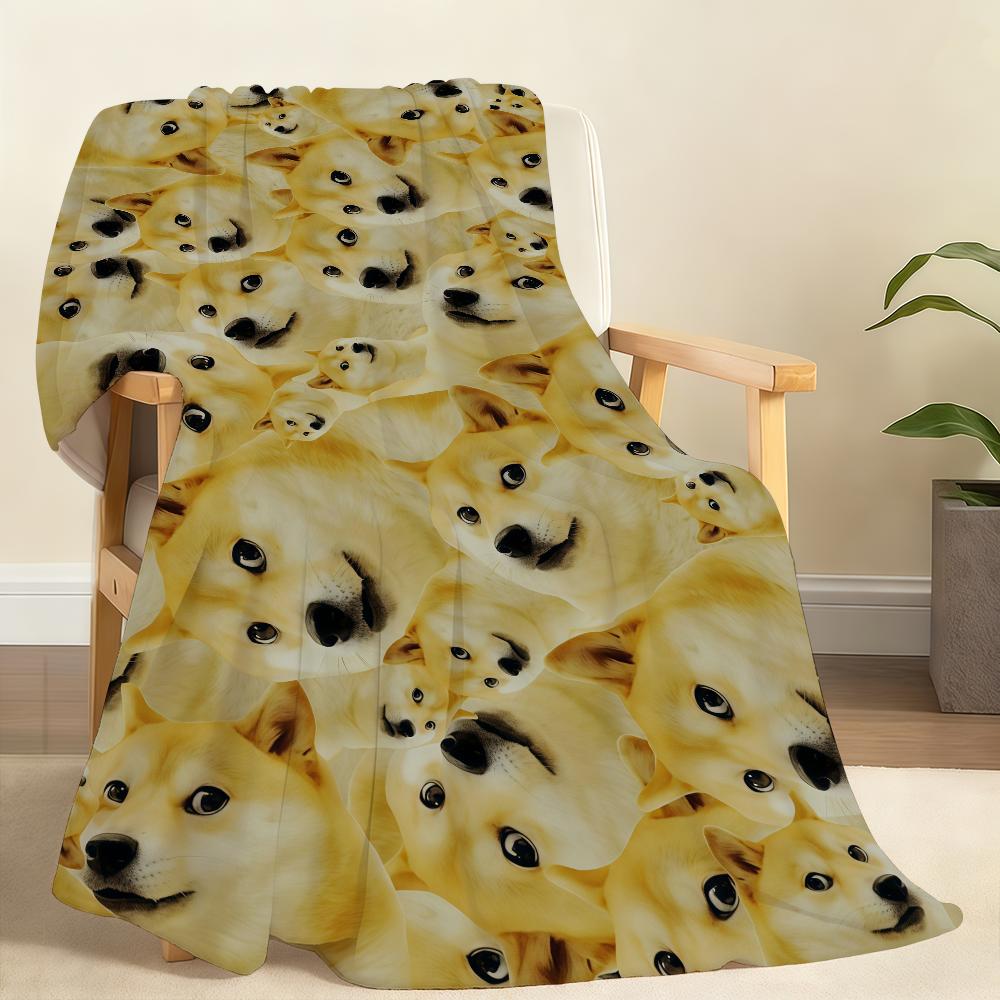 Funny C CheemS D Doge E Blanket Soft Throw Blanket for Home Bedroom Bed Sofa Picnic Travel Office Rest Cover Blanket Gift