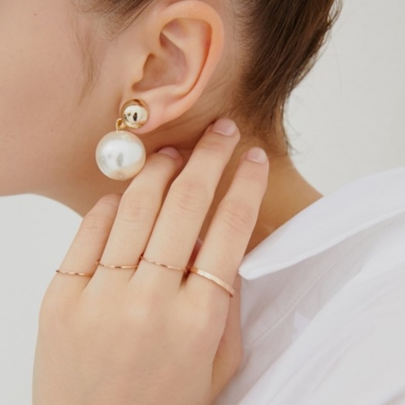 LOVE ME MONSTER [Surgical_4 Set] Tiny Rosegold Surgical Rings