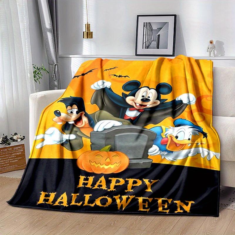 1pc,Halloween Mickey Mouse Throw Blanket Home Decor, Couch, Outdoor Use, Gifts, Flannel Blankets, Bedroom, Living Room, Travel