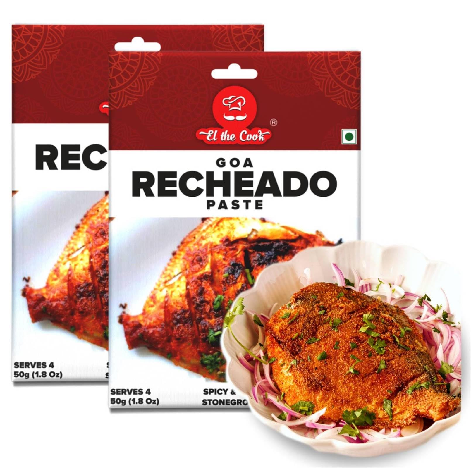 

EL The Cook Goa Recheado Paste | Red Masala for Fish, Chicken, Prawn, Goan Curry | Ready to cook | 100% Natural | Made with Pure Goan Ingre