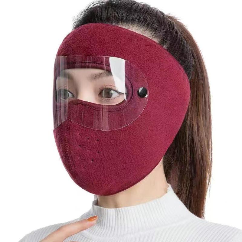 

Зимняя теплая маска для женщин, толстая защита шеи, наушники, ветрозащитная, холодо- и морозостойкая для езды красный