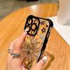 Retro Sun Star Pattern Electroplate AntiDrop Phone Case For iPhone 16 Pro Max 15 14 Plus 13 12 11 17 Air 16E Transparent Cover