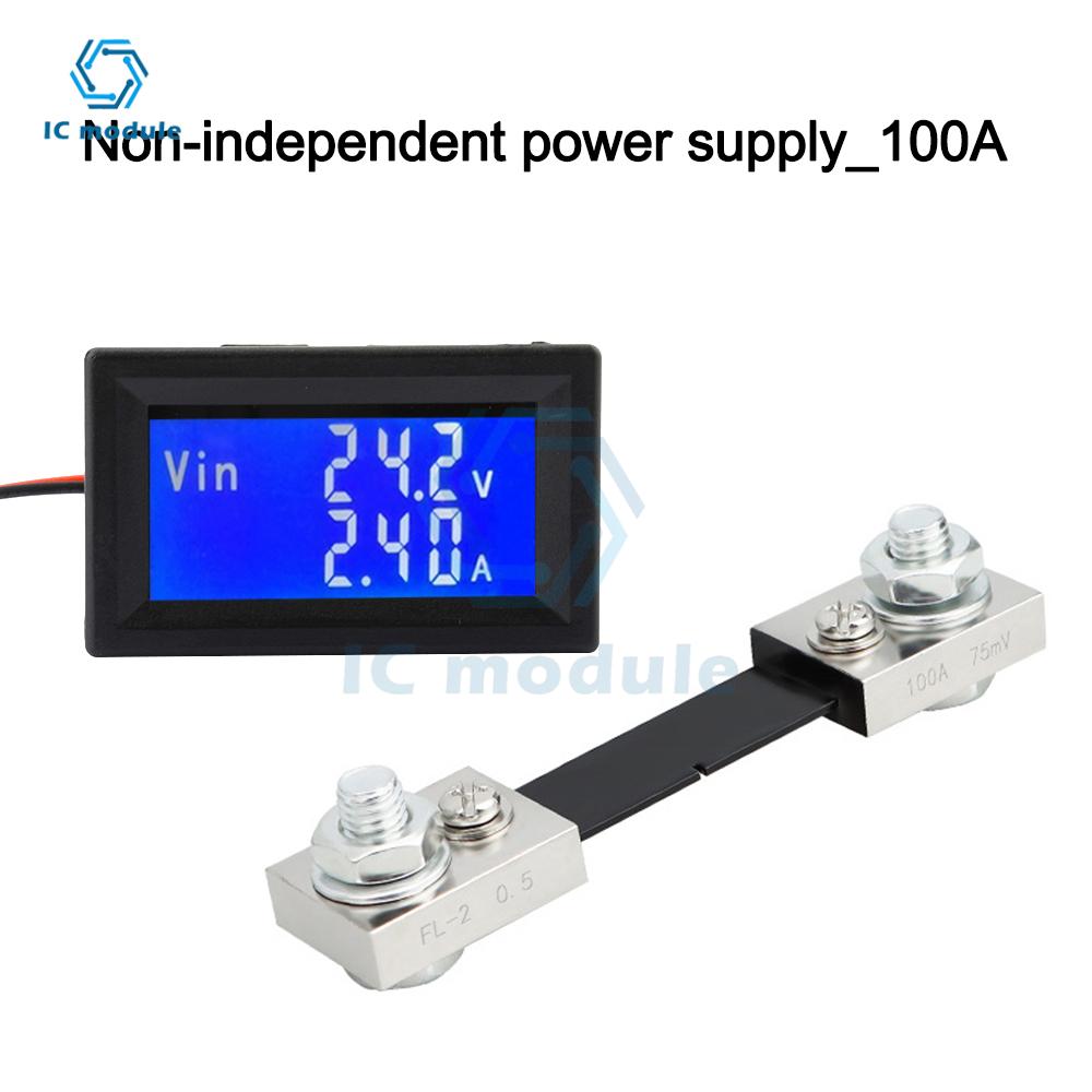LCD DC DC Meter Head 75mV Digital Display Dual Display Voltage Current Temperature RS485 High Current Modbus Protocol