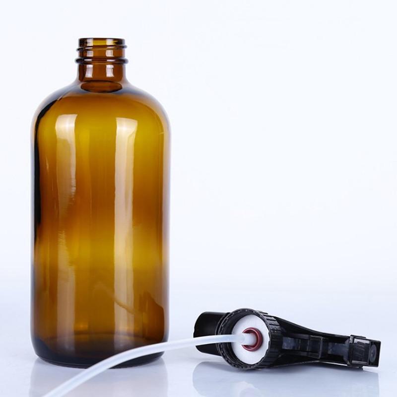 Large Brown Glass Spray Bottle - Hand Sanitizer & Cosmetic Dispenser with Pump