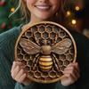 Vintage Metal Honeycomb Bee Wall Art Home Cafe Decor