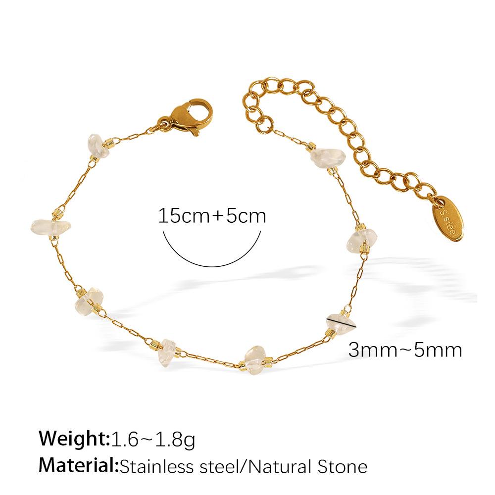 Colorful gravel boho style necklace bracelet irregular jewelry set for women
