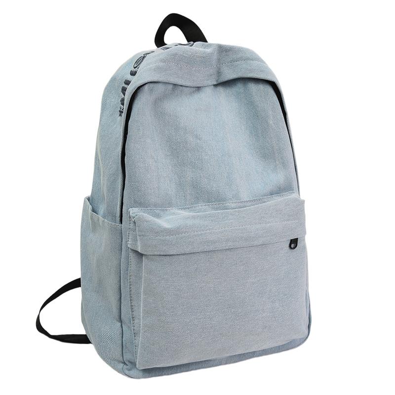 

Джинсовый школьный рюкзак Женский рюкзак большой вместимости Легкий студенческий рюкзак для занятий Small светло-синий