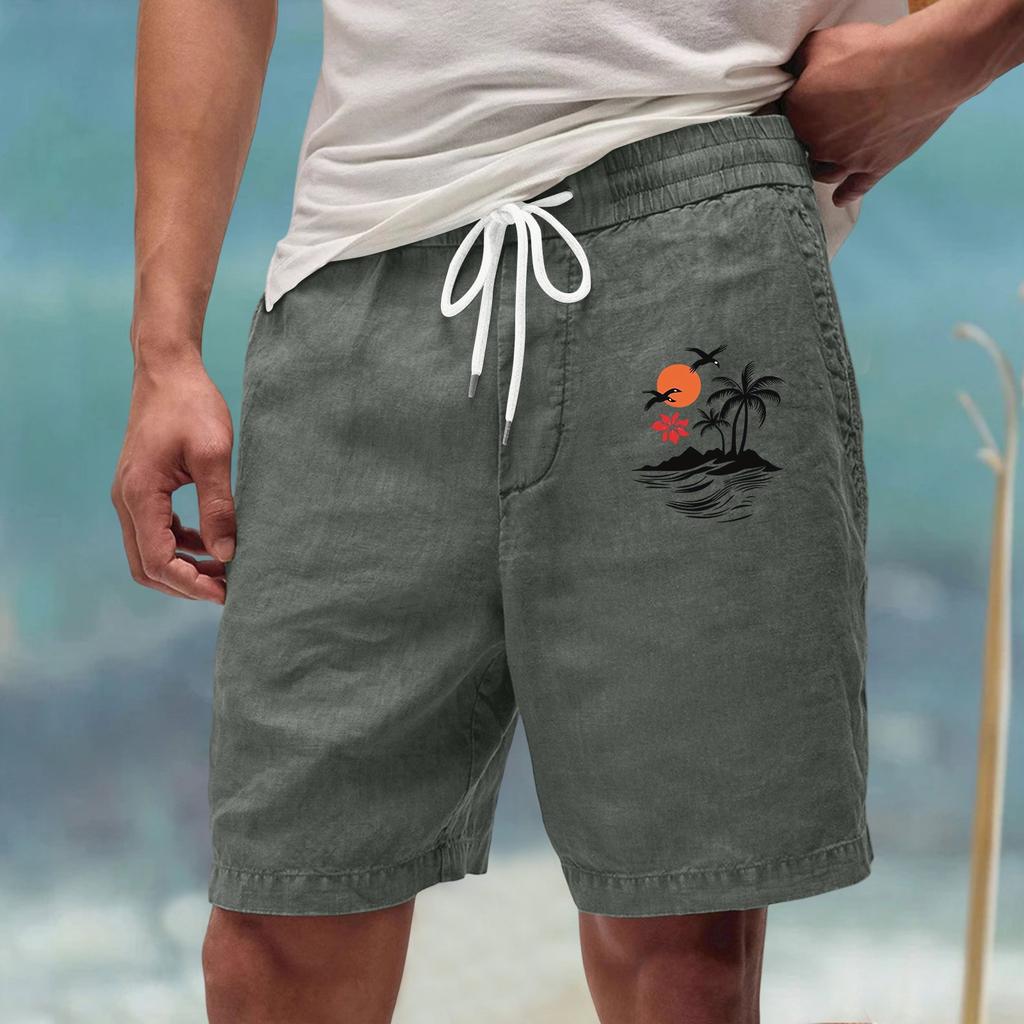 Pánské letní velké ležérní volné sportovní kalhoty plážové šortky