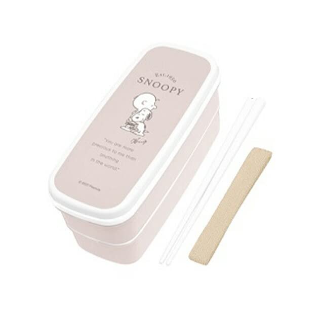 

Kamio Japan Snoopy Antibacterial Lunch Box Hug Chou Chou Poche Lunch Goods Bento Box with Chopsticks and Band Made in Japan 076136 2-Tier