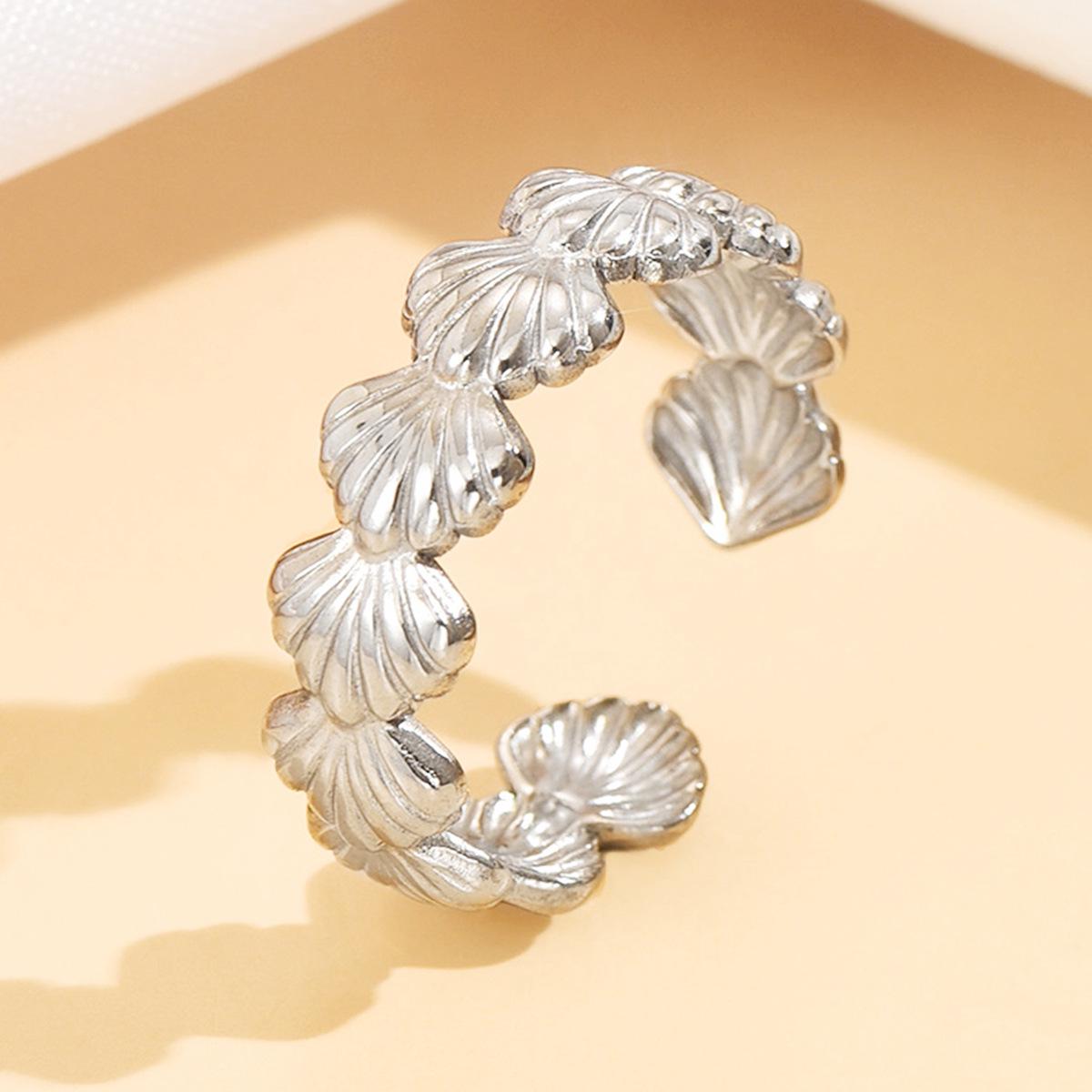 Свежая серия «Океанский отпуск» Ракушка Открытое кольцо - Женское Титан и Нержавеющая сталь