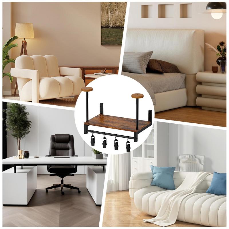 Hat Holder Wall Mount Hat Holder Wall Hanger Safety Hat Hanger Display Stand Hat Organizer With 4 Clips Wooden Storage Rack For