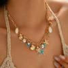 Bohemian Starfish Shell Pendant Necklace for Women Summer Beach Conch Turtle Choker Party Jewelry Gift