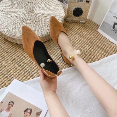 Mode Damen Schuhe Perle Sexy Büro Braun Neueste im Angebot Günstig Ausverkauf Elegant und Modisch Sozialer Slipper Damen Flache Schuhe