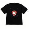 Funny Tomato Cat Graphic T-shirt Short-Sleeve Black Casual Top Korean Style Versatile Cute Cat Tee for Women Men OOTD Minimalist