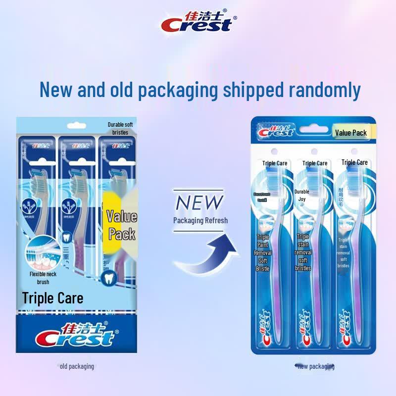Crest Triple Care Soft Bristle Toothbrush (9-Pack)
