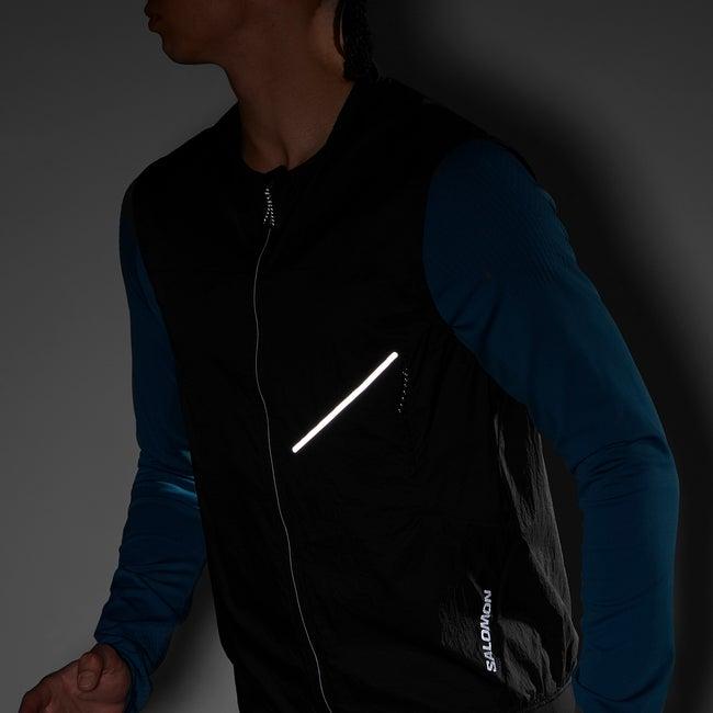 Salomon Minimalist Letter Windproof Waterproof Comfortable Breathable Running Vest Men Vests Black LC2191400