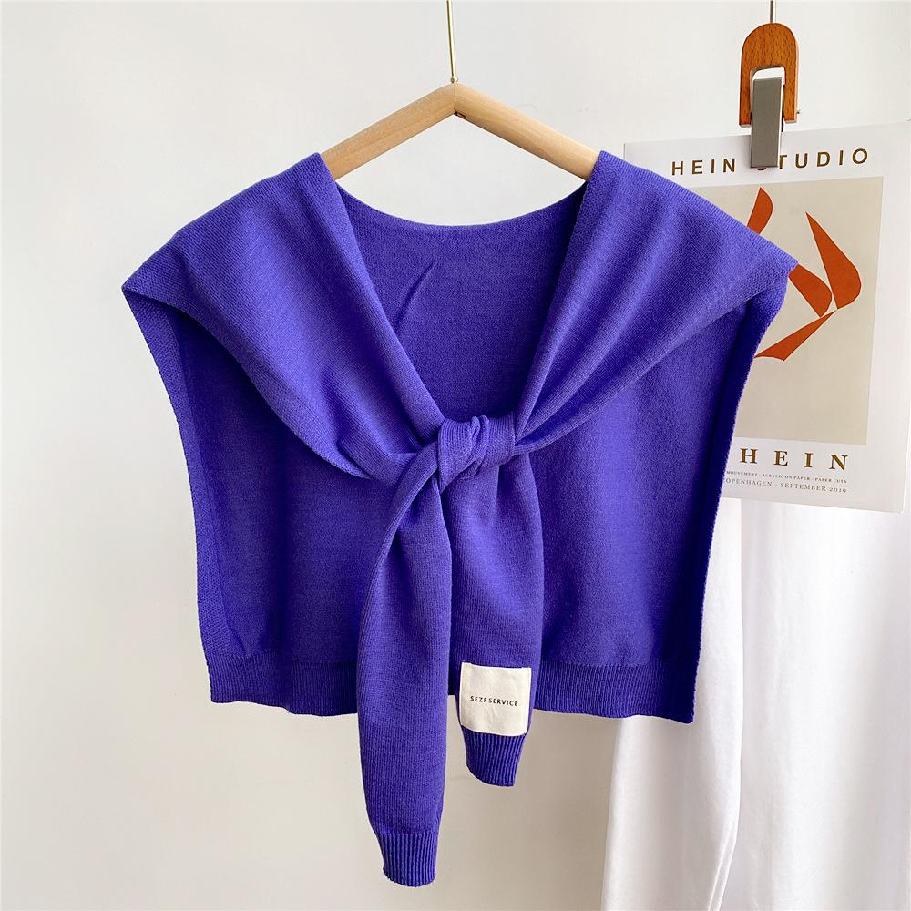 45*96cm Einfarbiger Strick-Sonnenschutzschal Dekoration Falscher Abnehmbarer Kragen Kleideraccessoires Schützt Hals Schulter