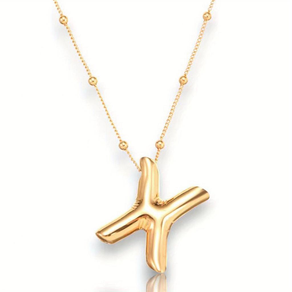 Glossy English Letter Copper Pendant Necklace Jewelry 26 Letter Special Gifts For Women