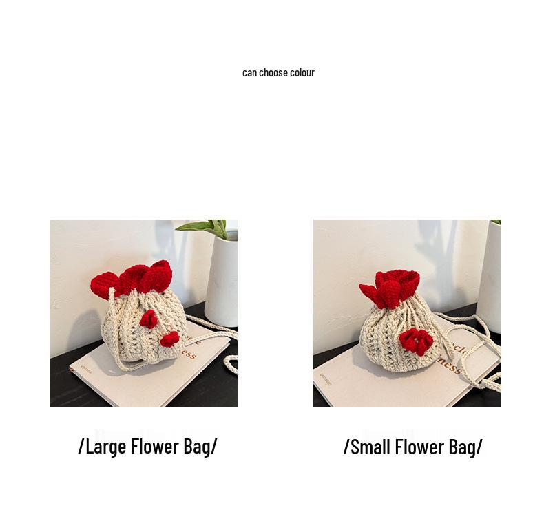 “2025 Women's Wool Knit Mini Bucket Bag - Autumn/Winter Crossbody Shoulder Bag”