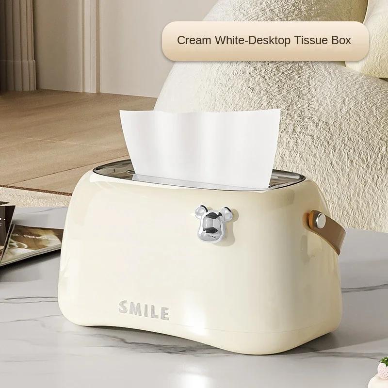 Desktop Decoration Wastebasket Trash Can Small Paper Basket Recycle Bin Handle Tissue Storage Box Deluxe Mini Household Cleaning