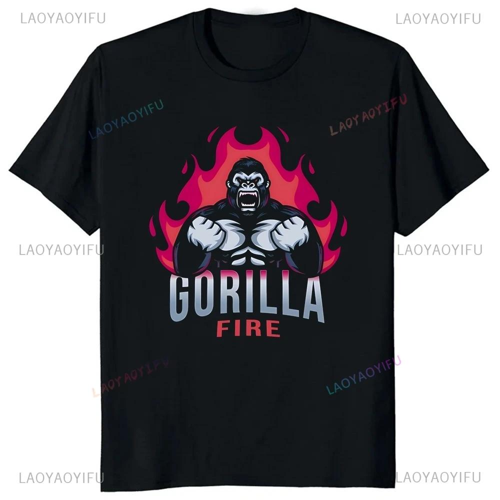 Streetwear Gorilla Gym Printed T-shirt Top Summer Trend Harajuku Short Sleeved Unisex Shirt Graphic Oversized T-shirt