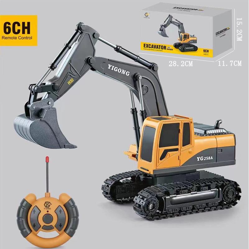 Alloy Remote Control 2.4G Excavator Bulldozer & Dump Truck Set for Kids
