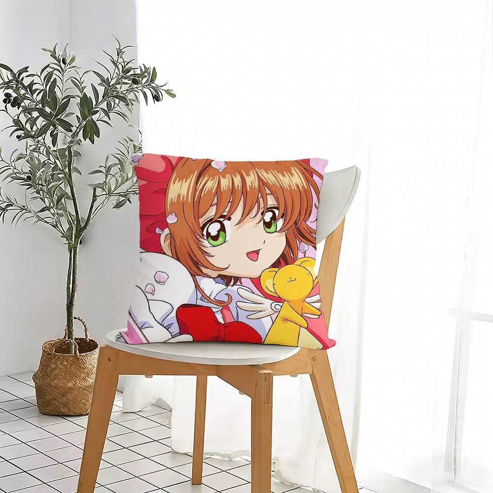 S-Sakura Kinomoto Pillow Case For Sofa Living Room Home Office Decor Protective Cover