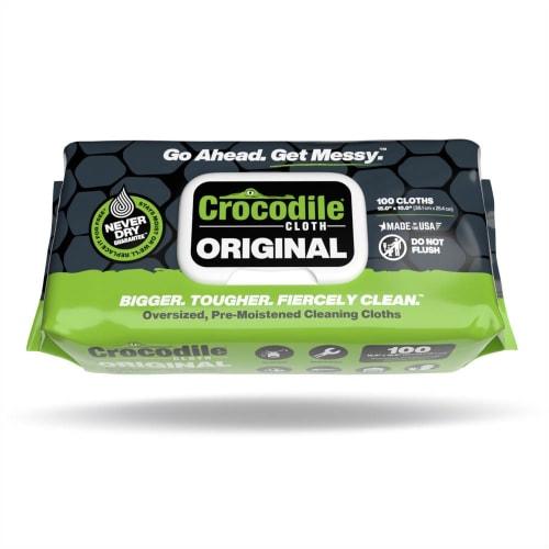 

Crocodile Cloth Industrial Cleaning Wipes - The Stronger Easier Way to Cut Through Grease, Oil, and Adhesives on Hands, Tools Equipment, and More - 10