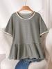 In-Stock Plus Size European & American Summer Casual Women's Round Neck Lace Top