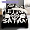 Bettwäsche mit Satansymbol-Muster, Steppbett-Set Bettbezug Kissenbezug Heim-Geburtstagsgeschenk (1 Bettbezug + 2 Kissenbezüge, ohne Füllung)