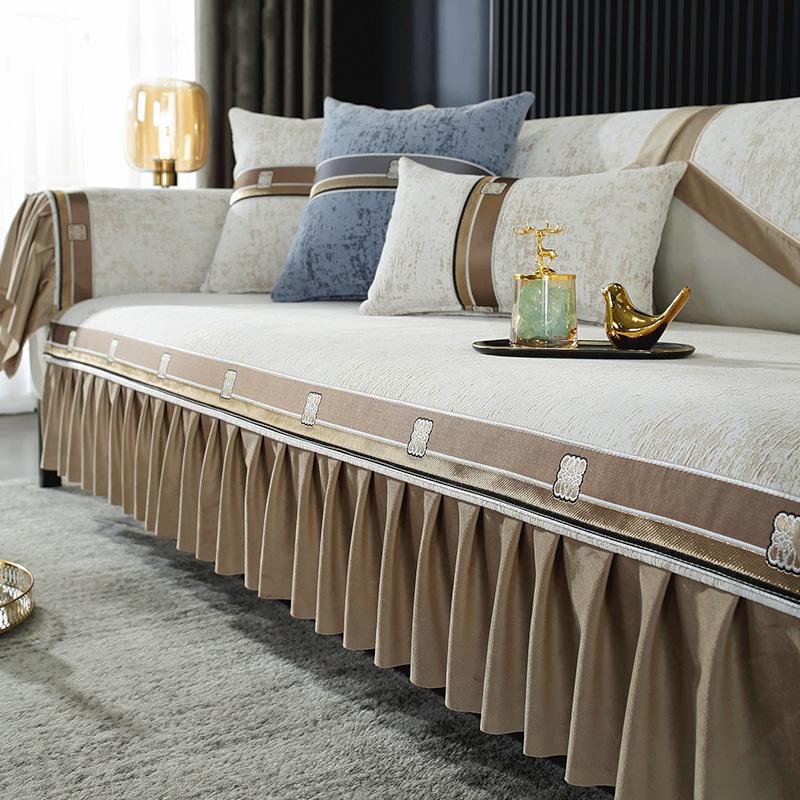 Light Luxury Sofa Cushion, Universal Non-Slip Seat Cushion In All Seasons,  New Nordic Living Room Leather Sofa Cover Cover Cloth Towel