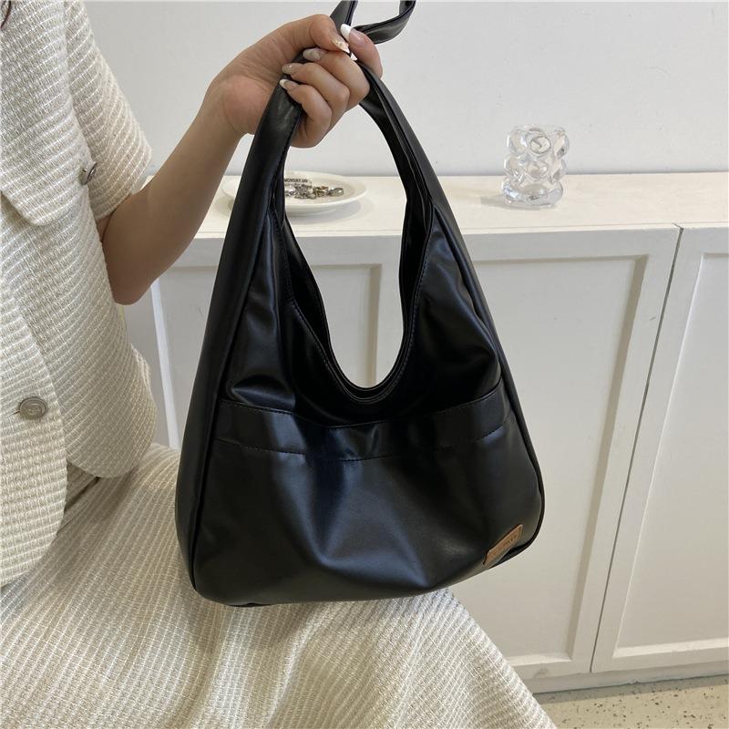 Large-capacity Bag Women's New Autumn and Winter Soft Leather Bucket Bag Commuter Tote Bag College Student Class Shoulder Bag