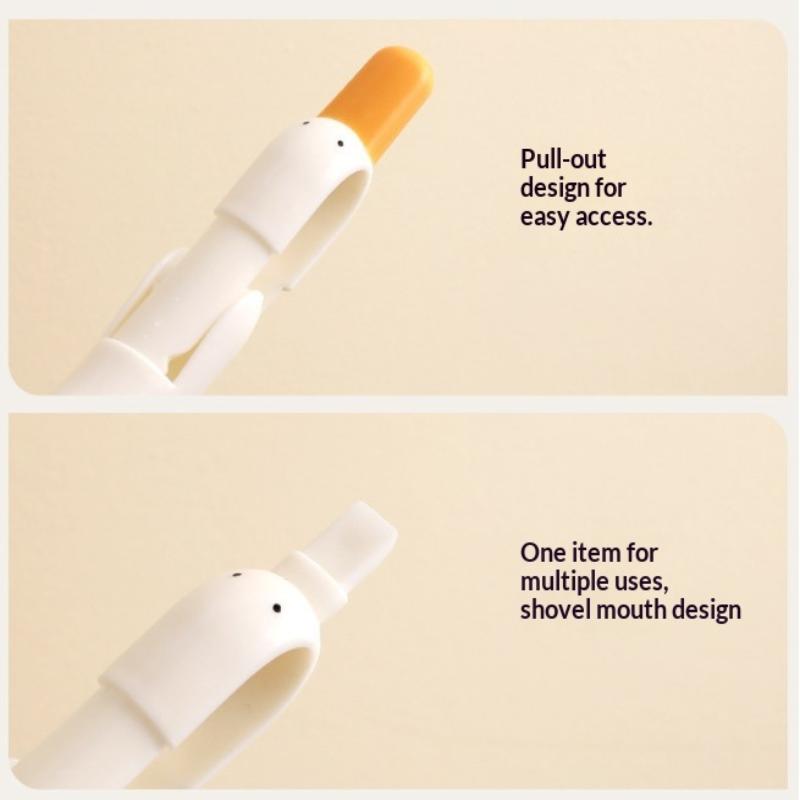 2-In-1 Cute Duck Shaped Double-Head Design Cleaning Clip Dust Stain Removal Shovel With Drainage Hole Bathroom Cleaner Tool