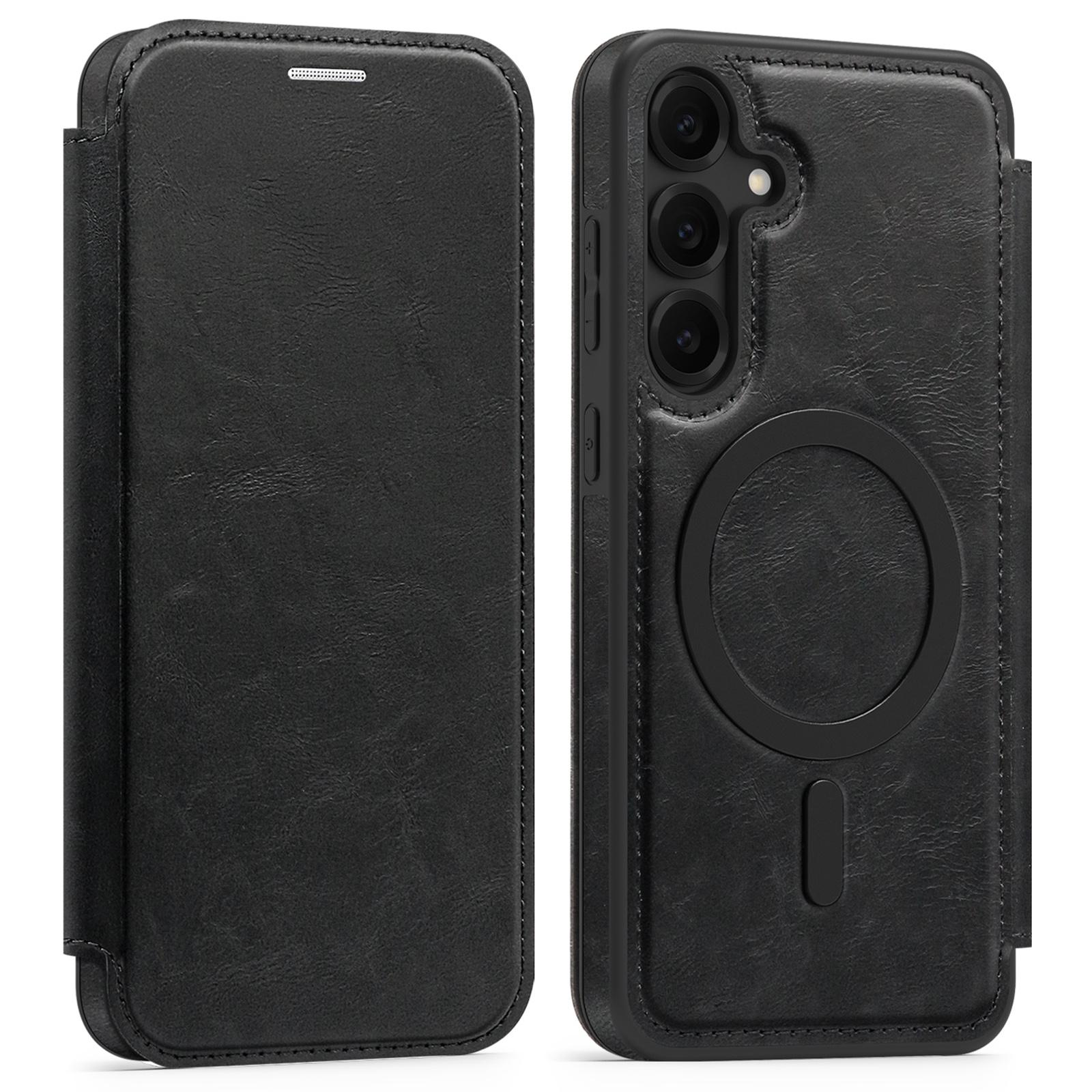 

For Samsung Galaxy S25+ Magnetic Case RFID Blocking Card Holder Leather Phone Cover F