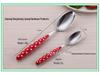 Colored Polka Dot Stainless Steel Spoon and Fork Set with Clip Handle