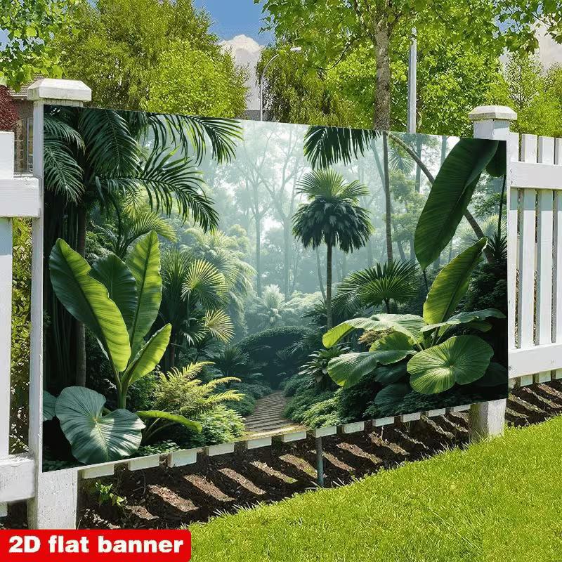 2D Lush Jungle Garden Backdrop Photography Background Banner