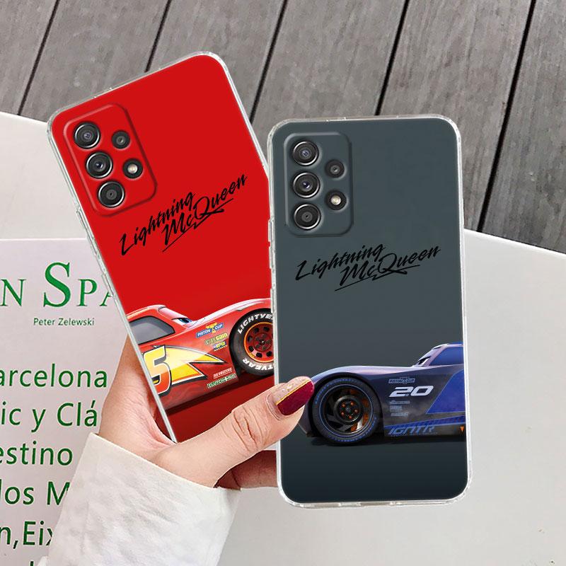 Clear Case For Samsung Galaxy A57 A37 A56 A36 A55 A54 A35 A26 A07 A17 A16 A06 A34 A15 Cover Cars Lightning Mcqueen Jackson Storm