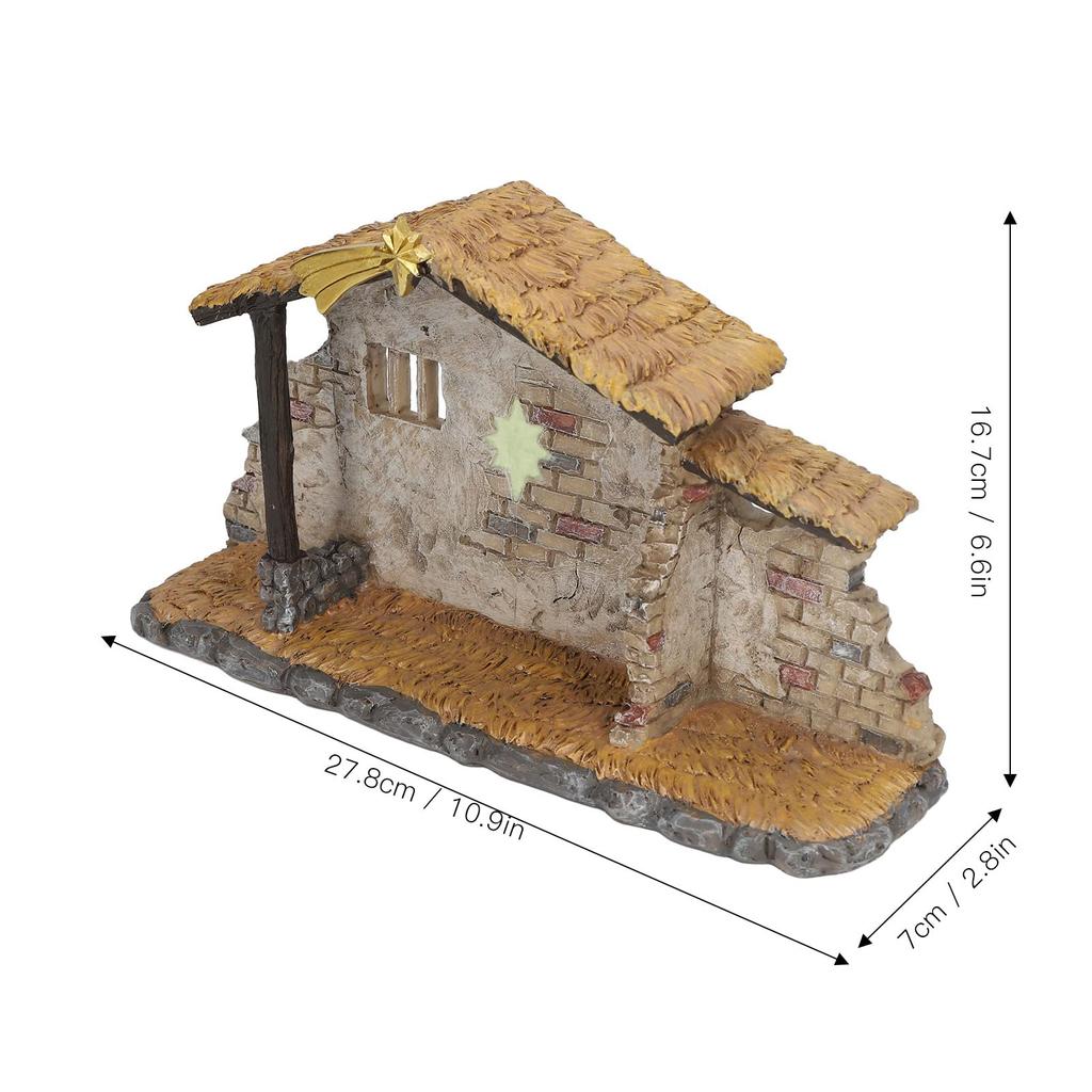 Nativity Scene Figurine Christmas Manger Realistic Christmas Holiday Desktop Decor Gift for Living Table Holiday Gift Set, Statue, Ornament, Home,