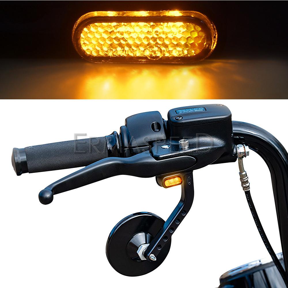 Pair Amber Motorcycle Handlebar Led Turn Signal Light E24 Mark Mini Scooter Indicator Blinker Aluminum Alloy Signal Lamp