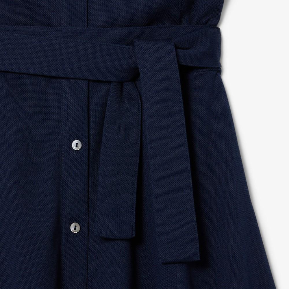 [lacoste] Women's Fit & Flare Belted Polo Dress EF9621-56G166