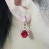 Exquisite Russian Purple Gold Ruby Earrings Light Luxury High Fashion Rose Gold Zircon Earrings Jewelry Women