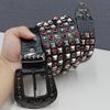 Men's High-End Rhinestone Studded Punk Leather Belt
