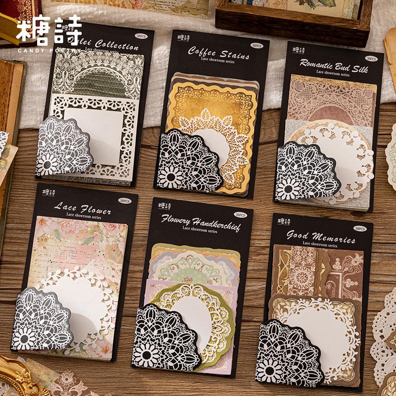 30 pcs Vintage ledger lace Decorative paper Creativity Decorative Diary Album Scrapbooking Background paper