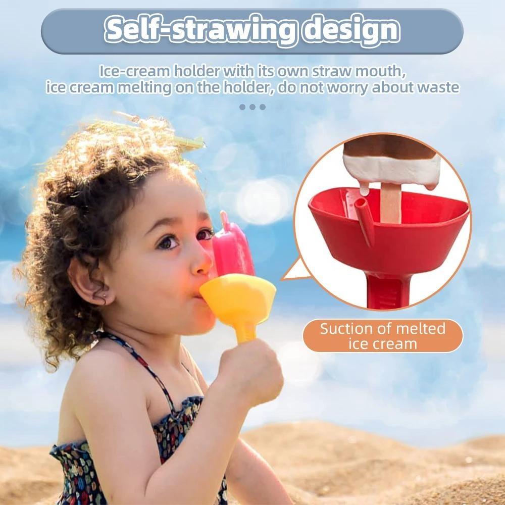 New Drip-Proof Popsicle Rack Drip Ice Holder Frozen Treats Rack Popsicle Holder with Straw For Kids Ice Cream