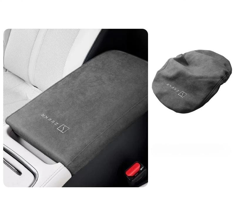 For Zeekr 7X 007 007GT 2024-2025 Central Armrest Box Set Interior Modification Suede Protective Cover Car Supplies