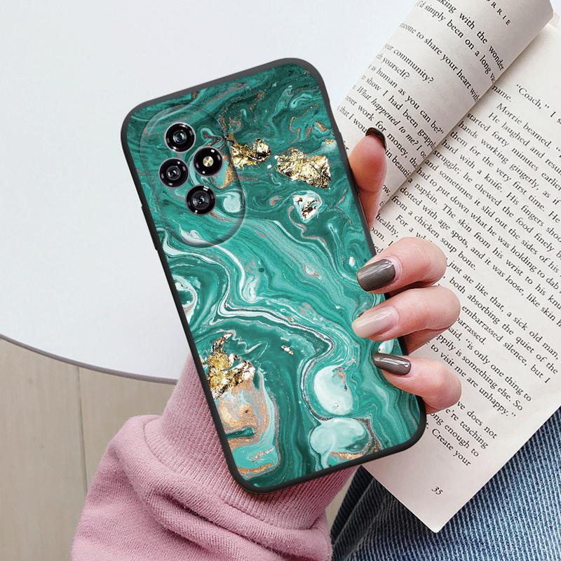 Colorful Marble Case For Honor 200 Luxury Soft Shockproof Cover Fundas For Honor200 90 Lite Shell Watercolor Oil Painting Coque